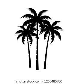 Palm tree silhouette vector image.