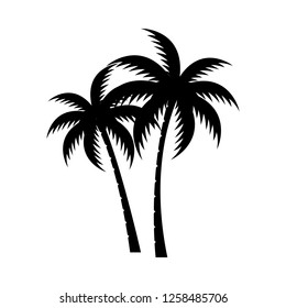 Palm tree silhouette vector image.