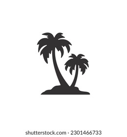 Palm tree silhouette vector on a white background