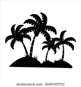 Palm tree  silhouette vector on a white background