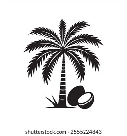 Palm Tree Silhouette, Silhouette Palm Tree, vector Plam tree design