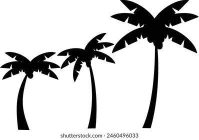 Palm Tree Silhouette Vector Set for Beach Party