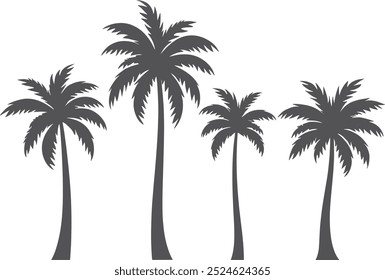 Palm Tree Silhouette Vector Set – Ideal for Tropical and Summer-Themed Designs
