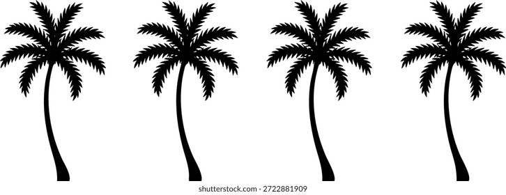 Palm Tree Silhouette Vektor Set Tropische Natur Illustration EPS