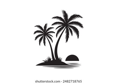 El estilo de Vector de la silueta de la palmera presenta contornos elegantes y minimalistas de palmeras, creados con gráficos de Vector para una escalabilidad y claridad precisas.