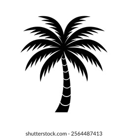 A palm tree silhouette vector Style with white background