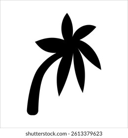 Palm Tree Silhouette Vector Tropical Beach and Nature Illustration
