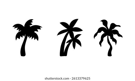 Palm Tree Silhouette Vector Tropical Beach and Nature Illustration