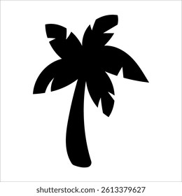 Palm Tree Silhouette Vector Tropical Beach and Nature Illustration