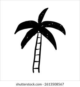 Palm Tree Silhouette Vector Tropical Beach and Nature Illustration