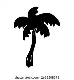 Palm Tree Silhouette Vector Tropical Beach and Nature Illustration