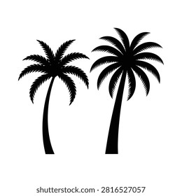Palm tree silhouettes against a white background simple graphic design
