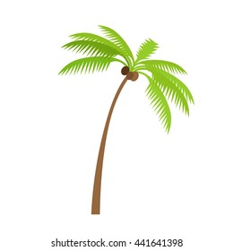 Palm tree silhouettes with coconut. Vector illustration isolated on white background