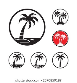 Palm tree Silhouettes Design Of Palm Trees For Posters, Banners, And Promotional Items. Vector Illustration