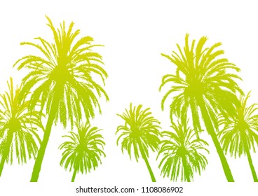Palmbaumsilhouetten einzeln auf Weiß