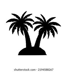 siluetas de palmeras aisladas en un fondo blanco. Vector