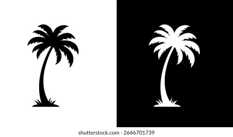 Palm Tree Silhouettes on Contrasting Background - Tropical Vector Design for Summer, Nature, or Island Paradise Projects