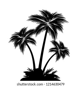 Palm tree silhouettes – for stock