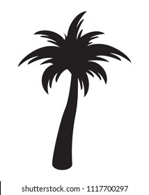 Palm tree silhouette.Vector illustration.