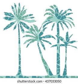 Palm Tree Silhouettevector Illustration 260nw 437033050 
