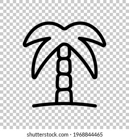 Palm tree, simple icon. Black editable linear symbol on transparent background