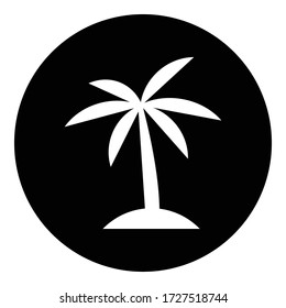 Palm tree simple icon. Flat desing