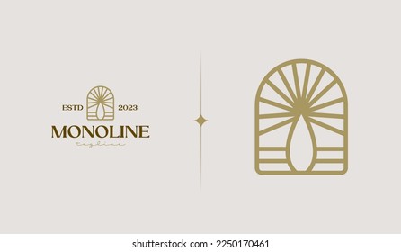 Plantilla de logotipo de línea simple de árbol de palmas. Símbolo universal creativo premium. Ilustración vectorial. Plantilla de diseño Mínimo Creativo. Símbolo de identidad empresarial
