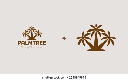 Palm Tree Simple Line Logo Template. Universal creative premium symbol. Vector illustration. Creative Minimal design template. Symbol for Corporate Business Identity