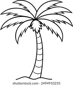 palm tree single line art