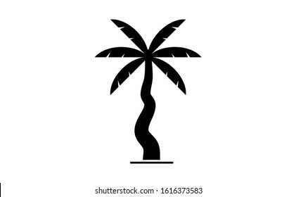 a palm tree with six leaves. black palm tree with a white background. This palm tree is in vector form