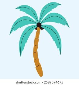 Palm tree sticker. Modern isolated vector illustration.