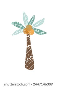 Palm tree stylized illustration on isolated white background.
