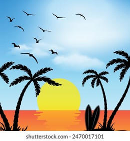 palm tree summer background, this  background is designed for social media and wallpaper