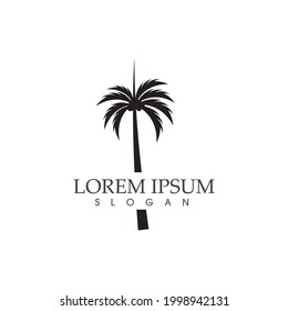 Palm tree summer coconut tree logo vector 