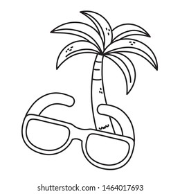 Palm tree and summer glasses design