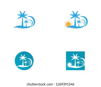 Palm tree summer icon