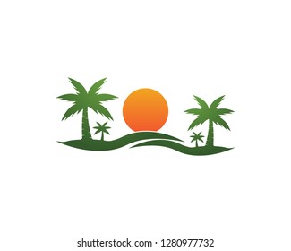 Palm tree summer icon 