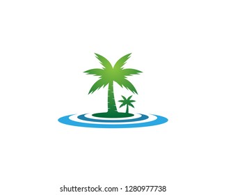 Palm tree summer icon 