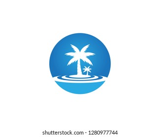 Palm tree summer icon 