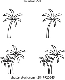 Palm tree summer icon and logo template, palm icons isolated on white background for ui, app, web, logo.
