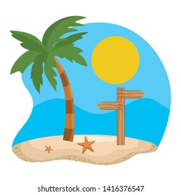 Palm tree and summer icon set design
