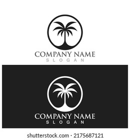 palm tree summer icon vector illustration template design