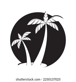 palm tree summer icon vector illustration template design