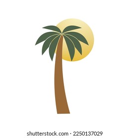 palm tree summer icon vector illustration template design