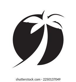 diseño de ilustraciones vectoriales del icono de la palmera de verano