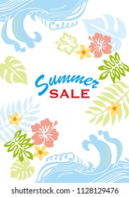 Palm tree summer illustration