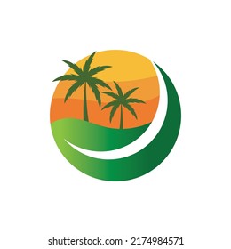 Diseño vectorial de la ilustración de la palma de verano