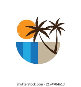Diseño vectorial de la ilustración de la palma de verano