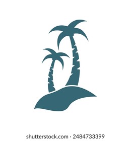 Palm tree summer illustration logo template vector design