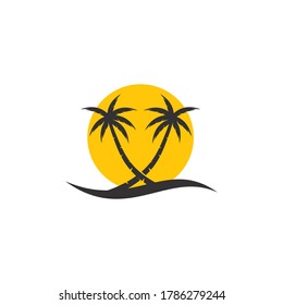 Palm tree summer illustration  vector design